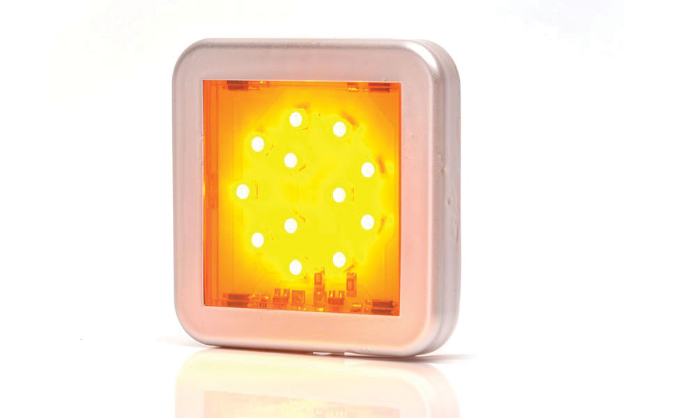 WAS SQUARE POSITION LAMP 12 LEDS AMBER 12-24V